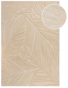 Lino Leaf bézs gyapjú szőnyeg, 160 x 230 cm - Flair Rugs