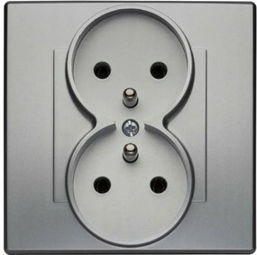 Dupla fali földelt aljzat Polmark Milano ezüst GP-2LZ