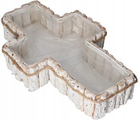 Virágcserép Fából Készült Kéreg Kereszt Sír Dísz