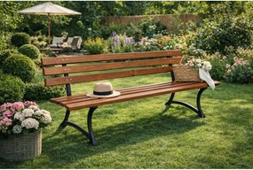 Natúr színű tömörfa kerti pad – Rojaplast