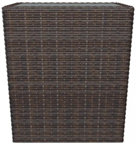 3 részes barna polyrattan és edzett üveg bisztrószett