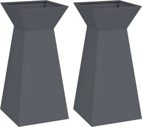 vidaXL Pillér Ültető 2 pcs Antracit 35 x 35 x 73 cm