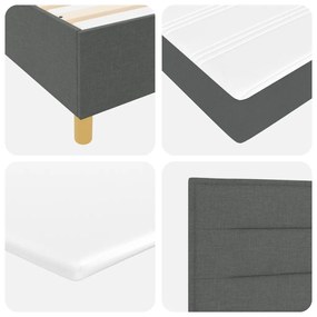 Boxspring Ágy Matrac Esernyő Szürke 90x200 cm Szövet