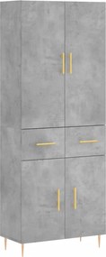 vidaXL betonszürke szerelt fa magasszekrény 69,5 x 34 x 180 cm