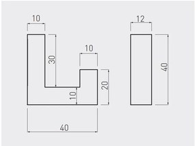 Fogas fém, K2201, szálcsiszolt, szimpla