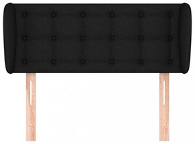 fekete szövet fejtámla szárnyakkal 93x23x78/88 cm