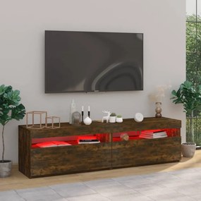 2 db füstös tölgy színű TV-szekrény LED-ekkel 75 x 35 x 40 cm