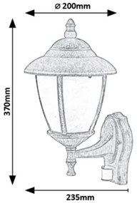 Rabalux 7836 kültéri fali lámpa MADRID szenzorral 1xE27/60W/230V IP43