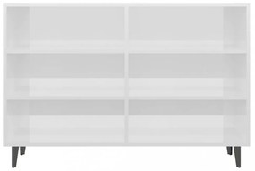 magasfényű fehér szerelt fa tálalószekrény 103,5 x 35 x 70 cm