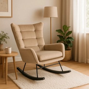 Hintafotel bézs bársony kárpittal – JACKSON