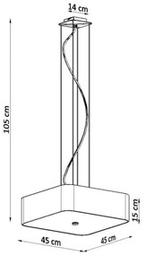 Sollux SL.0774 - Csillár zsinóron LOKKO 5xE27/60W/230V 45 cm fekete