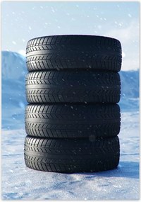 Poszterek 70x100 4 Nyári gumiabroncsok a hóban