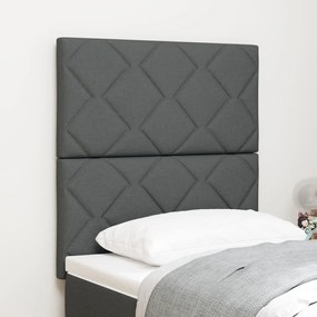 LED Fejtámla Gyémánt Blokk Dizájn Sötétszürke 80 cm Textil