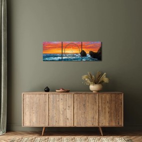 Kép - naplemente (órával) (90x30 cm)