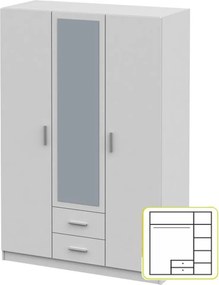 Szekrény, fehér, INVITA Typ 2