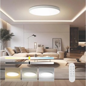 Immax NEO 07316L-LED fényerőszabályozható mennyezeti lámpa SEMPLICI 128W/230V Ø100 cm, Wi‑Fi, Tuya-kompatibilis, fehér + távirányító