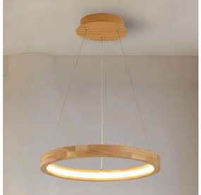 Brilagi - UMEA WOOD LED függeszték kábelen, LED/30W/230V, átm. 40 cm, kaucsukfa