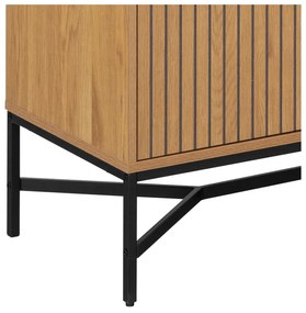 Natúr színű tálalószekrény tölgyfa dekorral 80x180x40 cm Jaipur – Actona