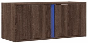 barna tölgyszínű fali TV-szekrény LED-del 80x31x35 cm