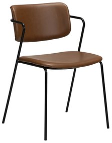 Zed design szék, vintage barna műbőr, fekete fém láb