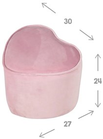 Világos rózsaszín bársony gyerek puff Lil Sofa – Roba