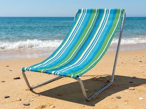 Összecsukható tengerparti napozóágy SAND, kék-fehér