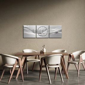 Kép - ezüst táj (órával) (90x30 cm)