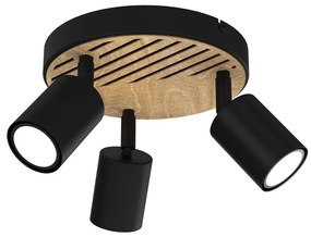 Spotlámpa TERRA 3xGU10/8W/230V fekete/tölgy