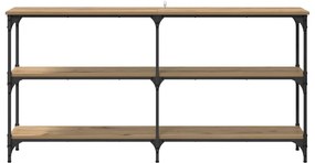 vidaXL Konzolasztal Artisan tölgy 150 x 29 x 75 cm Mérnöki fa és fém