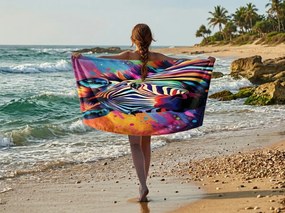 Gyorsan száradó XL strand fürdőlepedő ZEBRINA színes 100 x 180 cm, 100% mikroszál