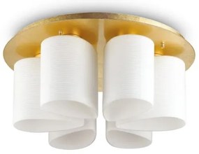 Ideal Lux - Mennyezeti lámpa DAISY 6xE27/52W/230V átm. 60 cm arany/fehér