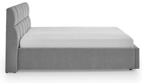 Szürke kárpitozott franciaágy ágyrács nélkül 180x200 cm Canyon – Meise Möbel