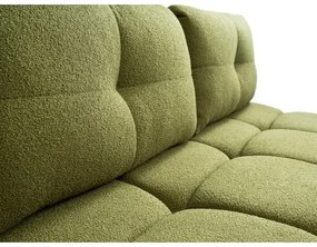 NUORO zöld, kihúzható háromszemélyes kanapé tárolórésszel