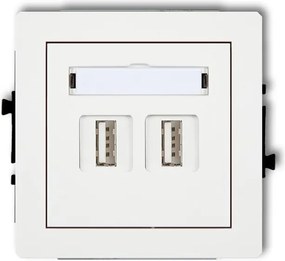 Fehér aljzat 2xUSB p/t 2.0 Deco Karlik DGUSB-2