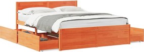 vidaXL viaszbarna tömör fenyőfa ágy matrac nélkül 160 x 200 cm