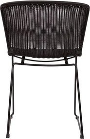 Fekete műrattan kerti szék szett 2 db-os Wings – WOOOD