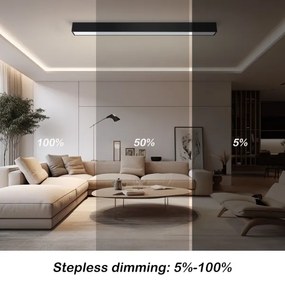 Immax NEO 07256L - LED Dimmelhető lámpa LUNGO 38W/230V Wi-Fi Tuya fekete + távirányító