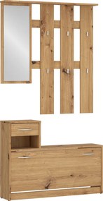 Előszobabútor összeállítás, artisan tölgy, VIRA-MECKI NEW