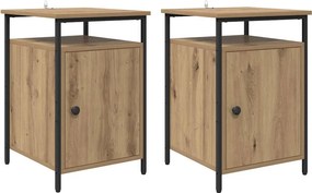 vidaXL Éjjeliszekrény 2 pcs Artisan tölgy 40 x 42 x 60 cm Faanyag
