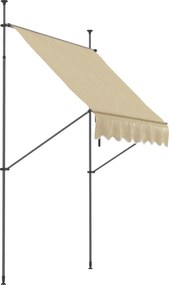 Outsunny Kihúzható Mánul Árnyékoló 2x1,2 m Kültéri Terasz Roll-Up Napellenző Magasságállító Karral 210-300 cm Fúrás Nélkül UV30+ Védelmmel Erkélyre Ke