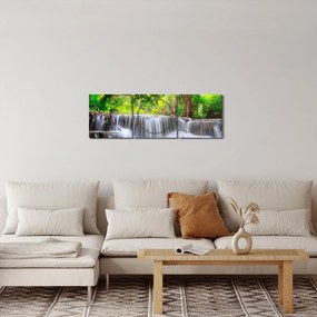 Kép - Vízesés (órával) (90x30 cm)
