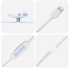 3 darabos piperasztal szett LED-fénnyel fekete mérnöki fával