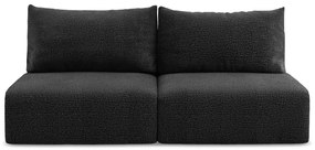 Fekete kinyitható-tárolóhelyes kanapé 216 cm Kalena – Makamii