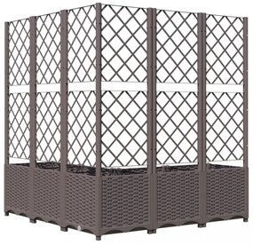 barna polipropilén rácsos kerti ültetőláda 120 x 120 x 136 cm