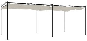krémszínű pergola behúzható tetővel 589 x 292 x 230 cm