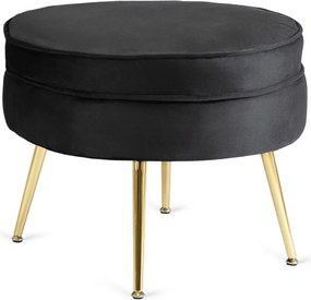 Fotel lábtartóval, fekete színben, velúr kárpittal GRAND