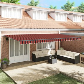 Behúzható napellenző narancssárga és barna 600 × 300 cm