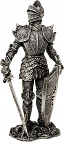 Dekorációs Lovag figura Ezüst Páncélban Magasság 30 cm