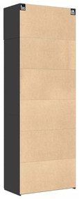fekete szerelt fa tárolószekrény 80 x 42,5 x 225 cm