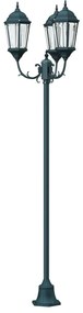 Kerti Lámpaoszlop 3-Lámpás E27 Zöld 220 cm Alumínium